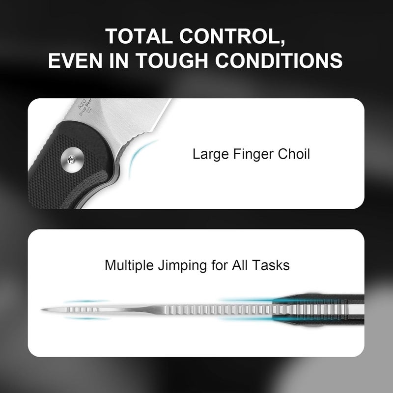 KIZER Drop Bear Fixed Blade Knife, 2.57" D2 Satin Blade EDC Camping Knife with Black G10 Handle and Hidden Tools, Outdoor Full Tang Hunting Survival Knives with Adjustable Kydex Sheath, 1094M2 - Image 5